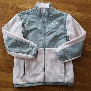 Girls XL light pink north face jacket